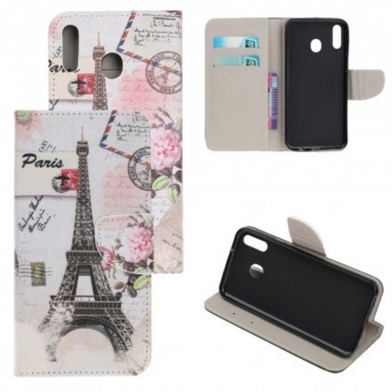 Flip Case Samsung Galaxy A40 Retro Eiffel-torni