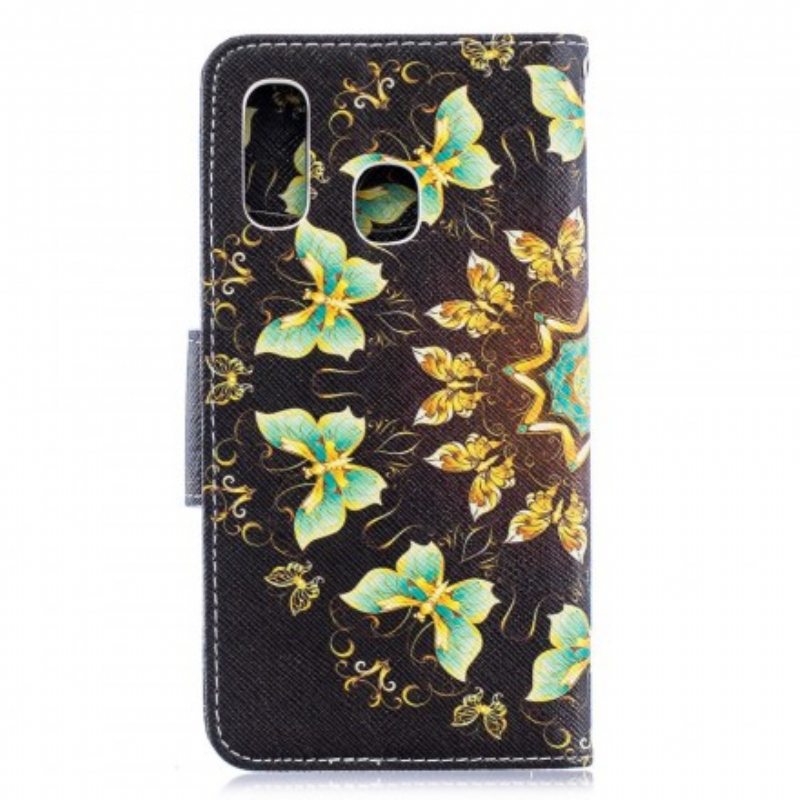 Kotelot Samsung Galaxy A40 Mandala-perhosia