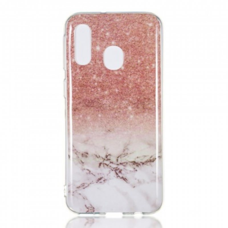 Kuori Samsung Galaxy A40 Glitter Marble