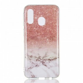 Kuori Samsung Galaxy A40 Glitter Marble