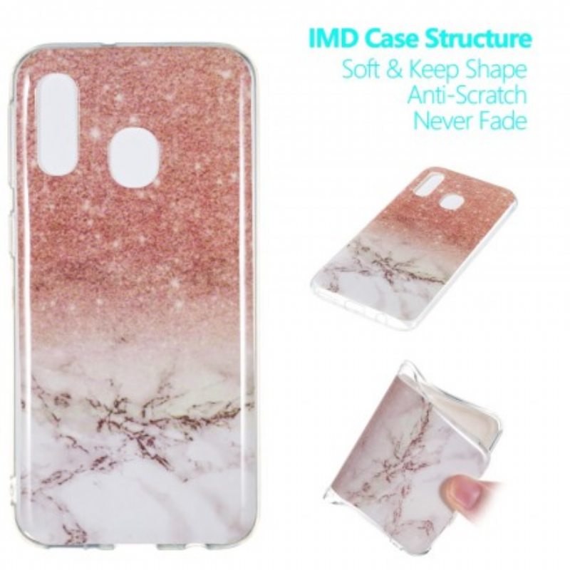 Kuori Samsung Galaxy A40 Glitter Marble