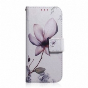 Nahkakotelo Samsung Galaxy A40 Flower Dusty Pink