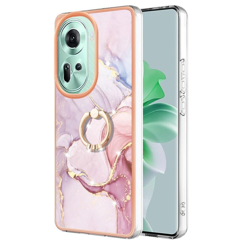 Kuori Oppo Reno 11 5g Marble Design -tukirengas Suojakuori