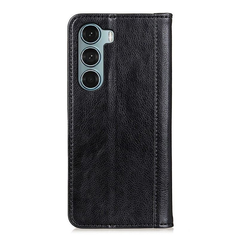 Puhelinkuoret Moto G200 5G Kotelot Flip Litchi Split Leather -versio