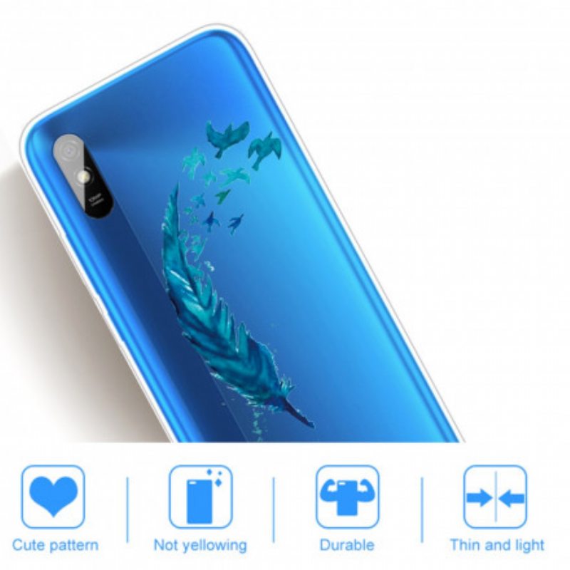 Case Xiaomi Redmi 9A Kaunis Sininen Sulka