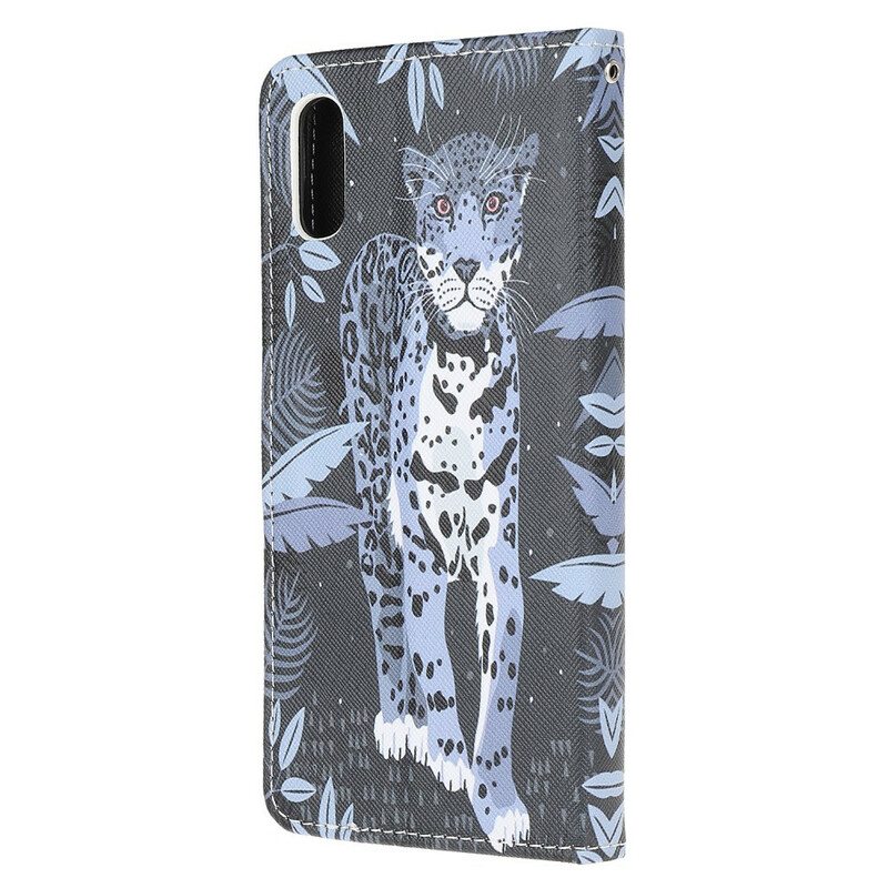 Flip Case Xiaomi Redmi 9A Suojaketju Kuori Strappy Leopard