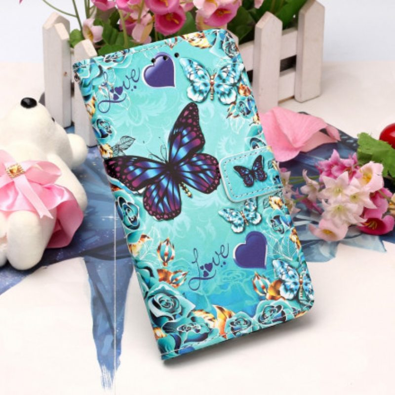 Kotelot Xiaomi Redmi 9A Suojaketju Kuori Love Butterflies Strappy