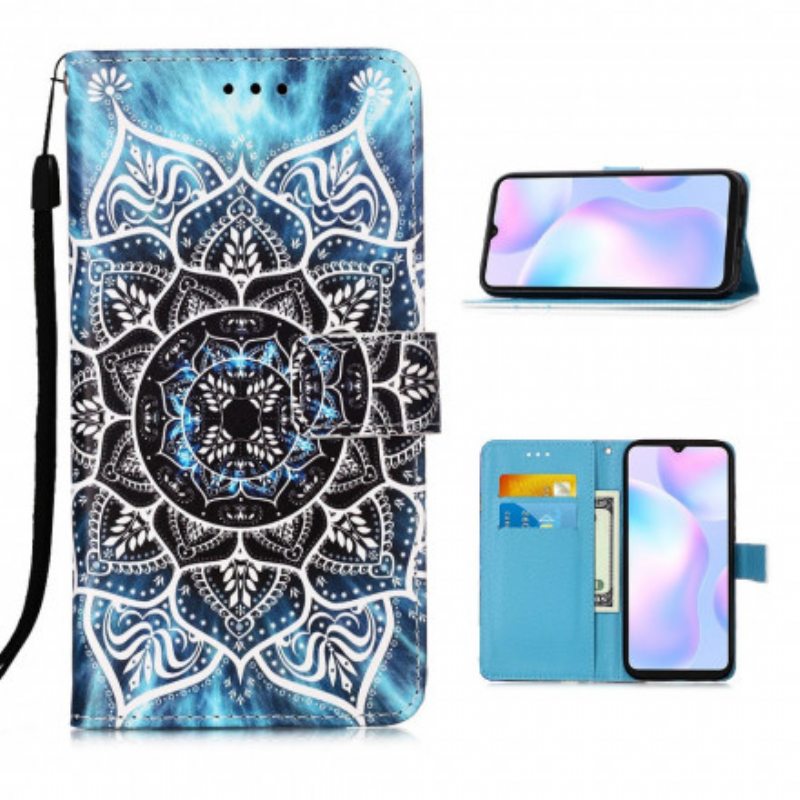 Kotelot Xiaomi Redmi 9A Suojaketju Kuori Musta Strappy Mandala