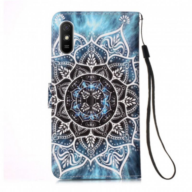 Kotelot Xiaomi Redmi 9A Suojaketju Kuori Musta Strappy Mandala