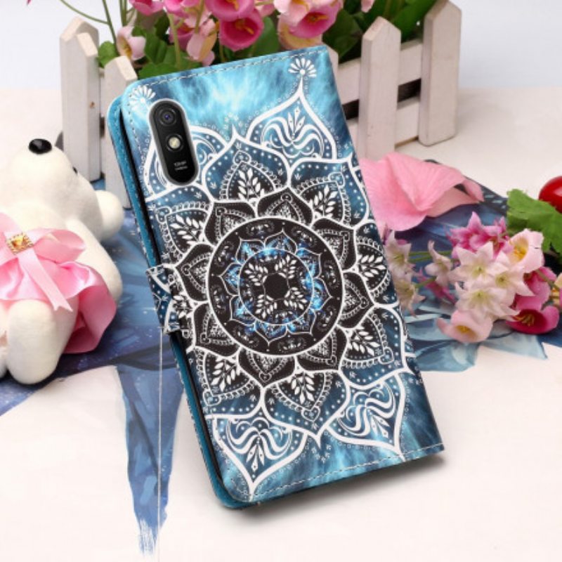 Kotelot Xiaomi Redmi 9A Suojaketju Kuori Musta Strappy Mandala