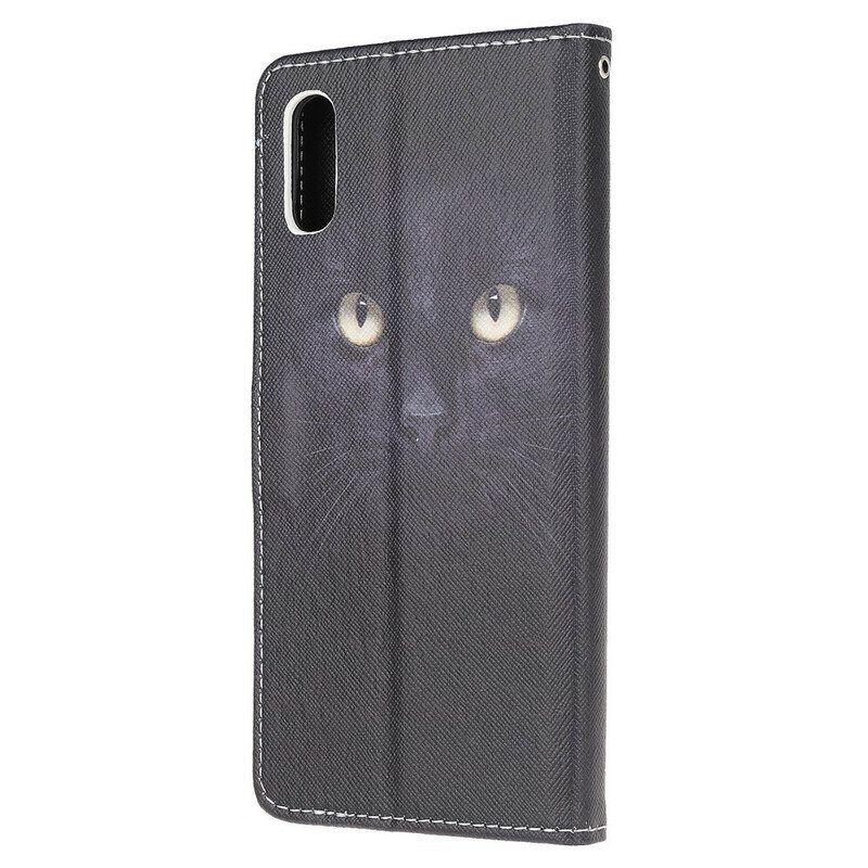 Kotelot Xiaomi Redmi 9A Suojaketju Kuori Strappy Black Cat Eyes