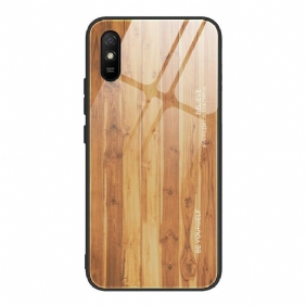 Kuori Xiaomi Redmi 9A Wood Design Karkaistu Lasi