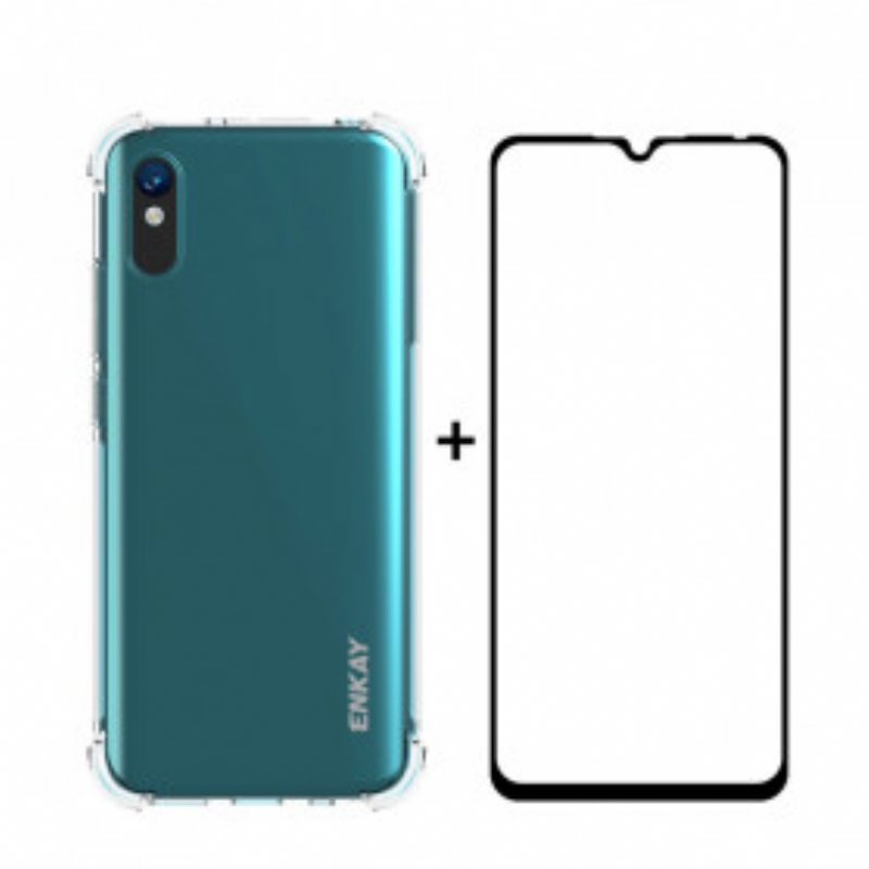 Kuori Xiaomi Redmi 9A Yhdistelmä Ja Karkaistu Lasi Enkay