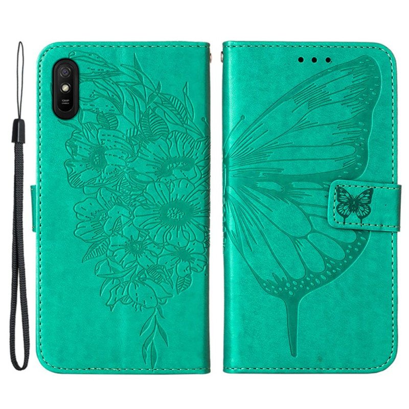 Nahkakotelo Xiaomi Redmi 9A Butterfly Design