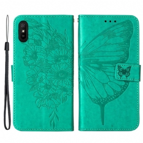 Nahkakotelo Xiaomi Redmi 9A Butterfly Design