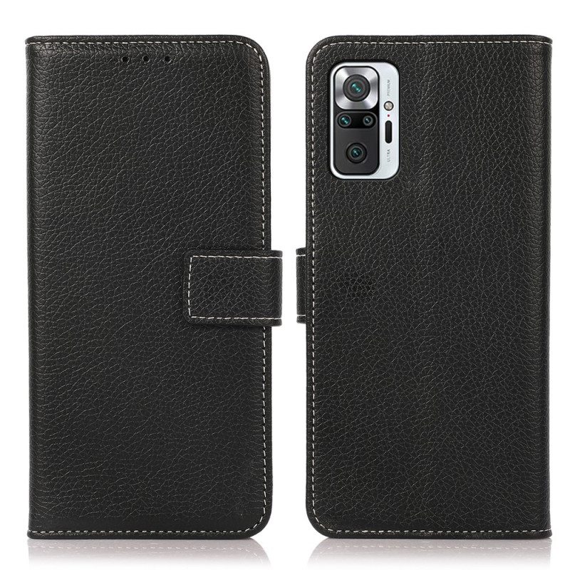 Flip Case Xiaomi Redmi Note 10 Pro Litsi Paljaat Saumat