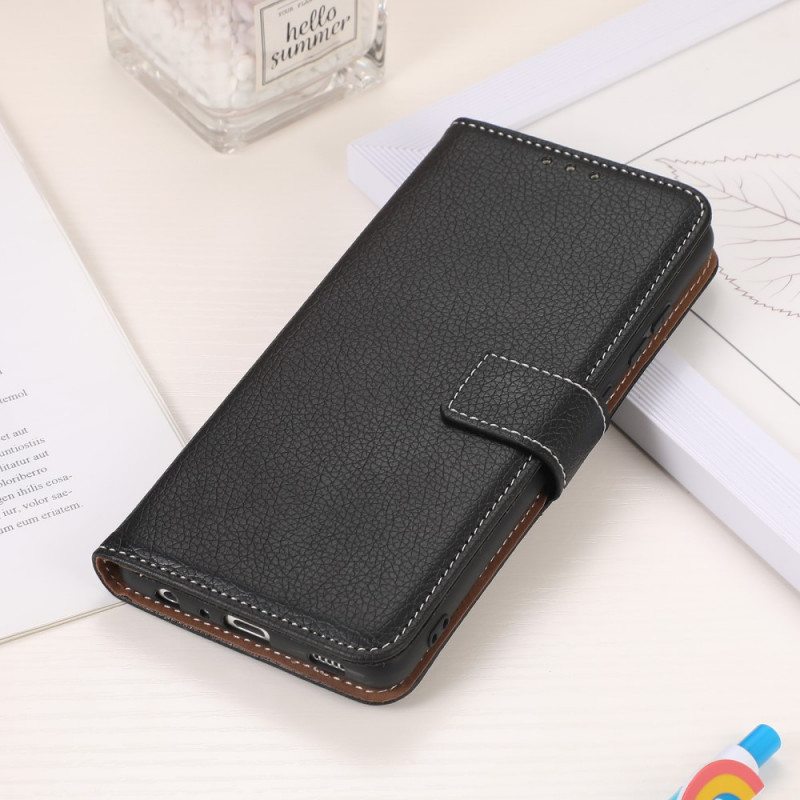 Flip Case Xiaomi Redmi Note 10 Pro Litsi Paljaat Saumat