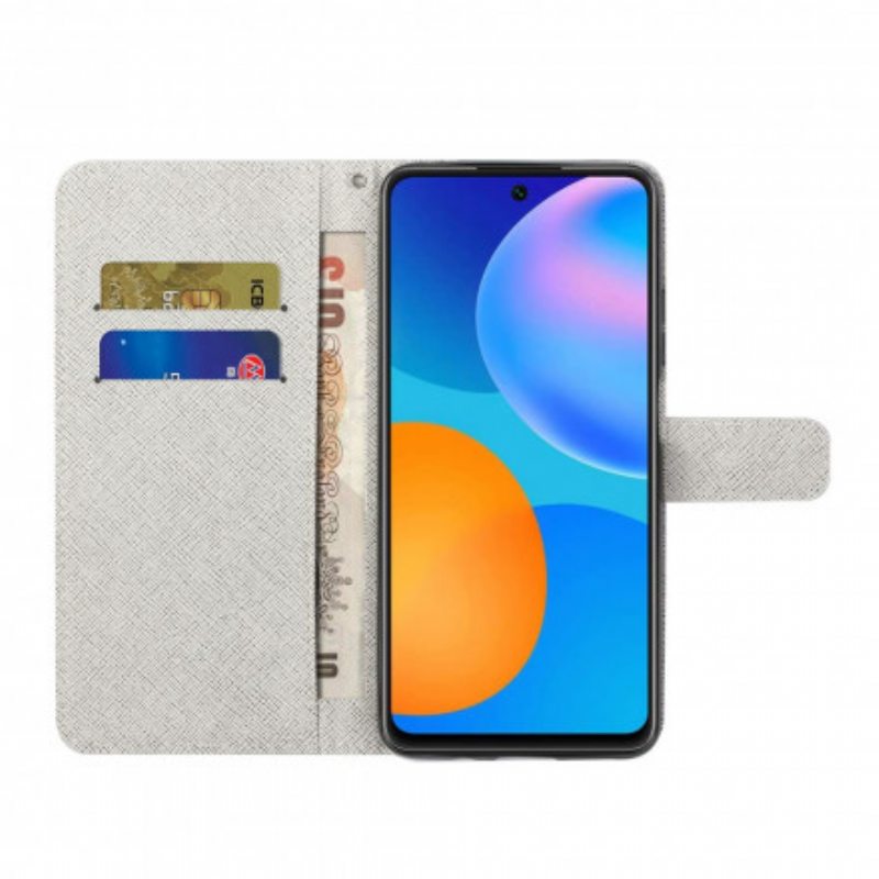 Flip Case Xiaomi Redmi Note 10 Pro Suojaketju Kuori Panda Space Kaulanauhalla