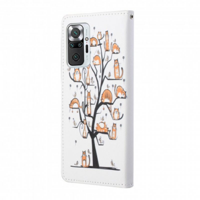 Kotelot Xiaomi Redmi Note 10 Pro Suojaketju Kuori Funky Cats Hihnalla