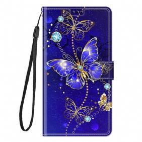 Kotelot Xiaomi Redmi Note 10 Pro Suojaketju Kuori Strap Butterflies Fan