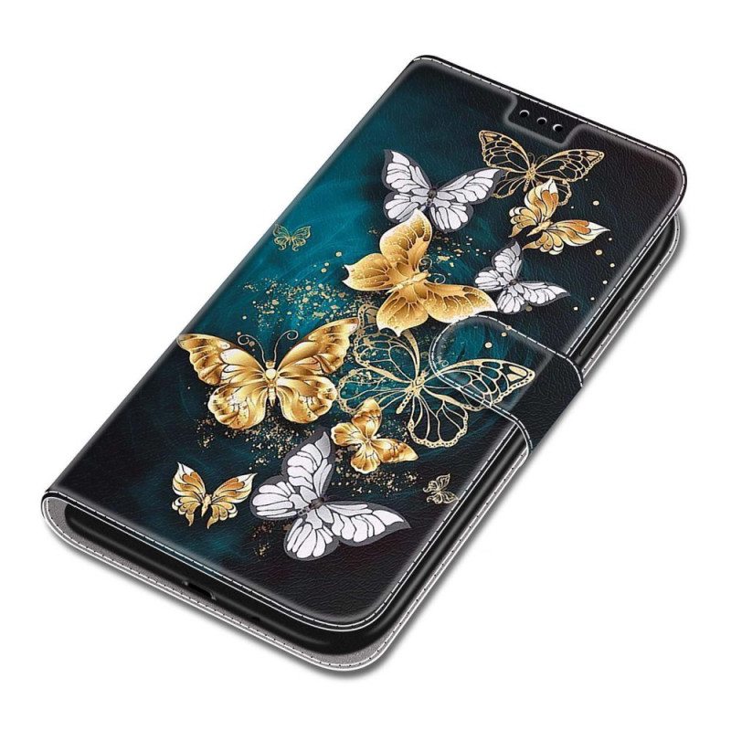 Kotelot Xiaomi Redmi Note 10 Pro Suojaketju Kuori Strap Butterflies Fan