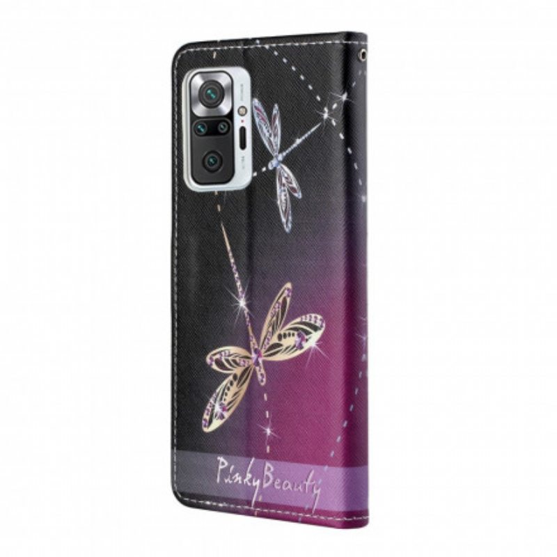 Kotelot Xiaomi Redmi Note 10 Pro Suojaketju Kuori Strappy Dragonflies