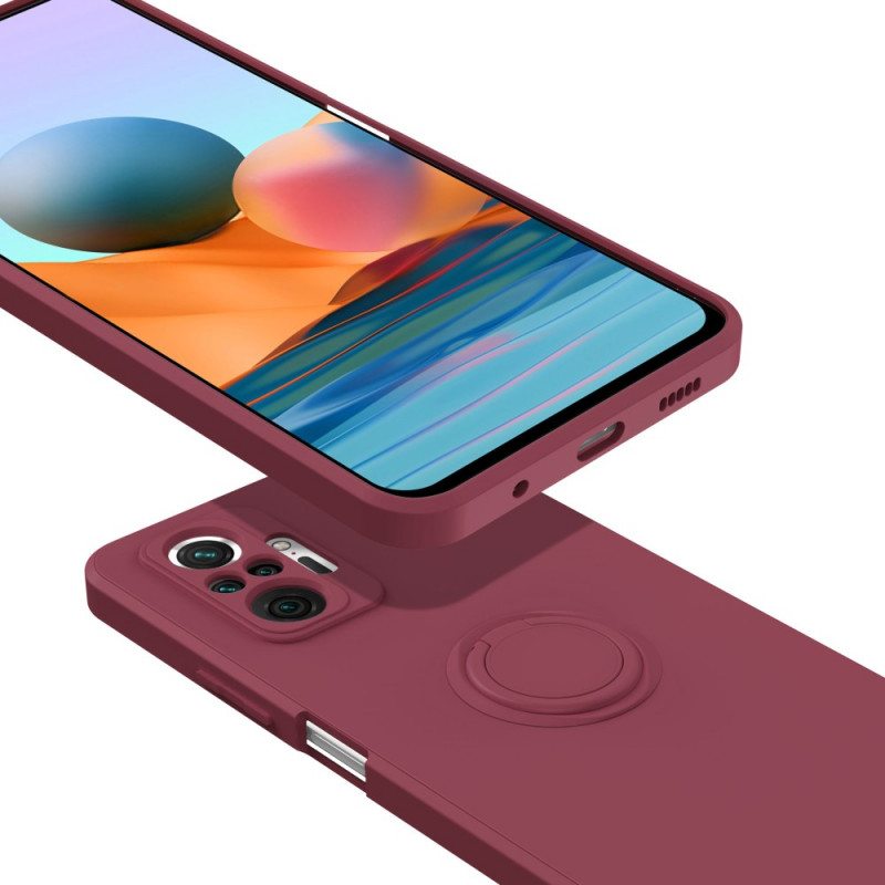 Kuori Xiaomi Redmi Note 10 Pro Nestemäinen Silikonirengas Ja Kaulanauha