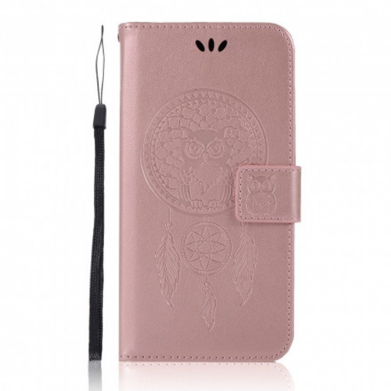 Nahkakotelo Xiaomi Redmi Note 10 Pro Nahkaefekti Dreamcatcher Owl