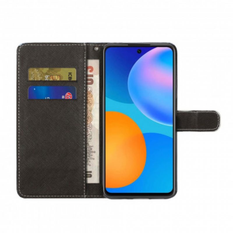 Nahkakotelo Xiaomi Redmi Note 10 Pro Suojaketju Kuori Strappy Leopard