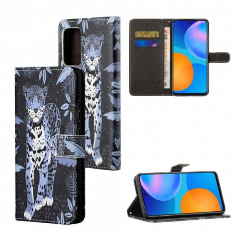 Nahkakotelo Xiaomi Redmi Note 10 Pro Suojaketju Kuori Strappy Leopard