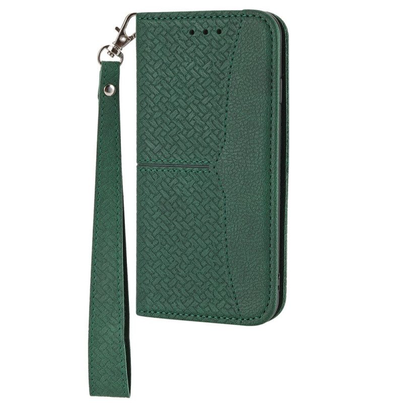 Nahkakotelo Xiaomi Redmi Note 10 Pro Suojaketju Kuori Strappy Woven Leather Style