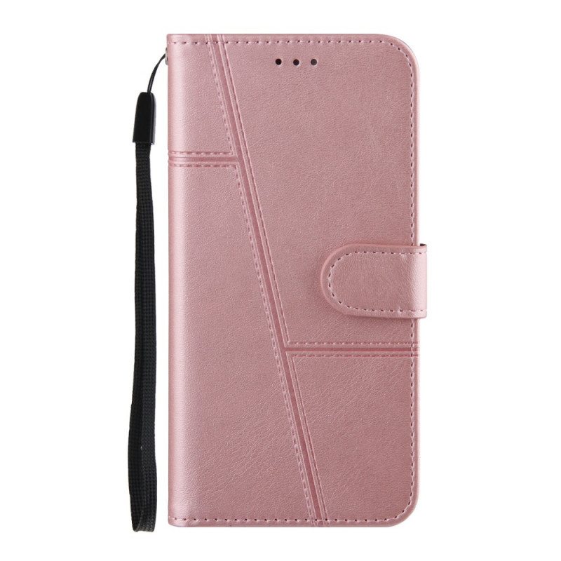 Flip Case Xiaomi Mi 11 Pro Suojaketju Kuori Strappy Geometric Leather Style