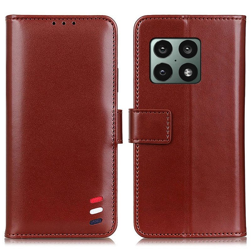 Flip Case OnePlus 10 Pro 5G Kolmivärinen Nahkaefekti