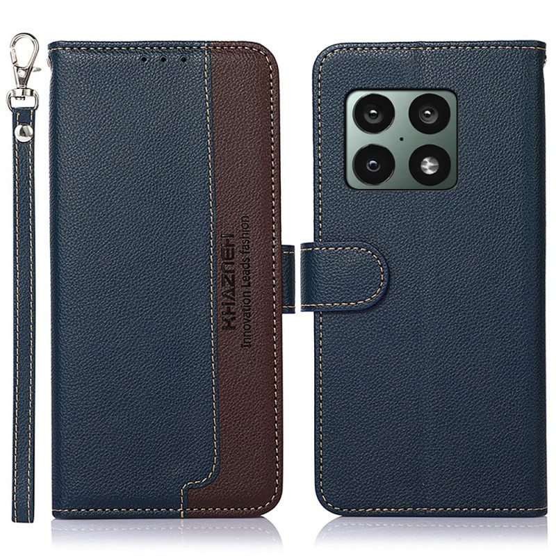 Flip Case OnePlus 10 Pro 5G Litsi Style Rfid Khazneh