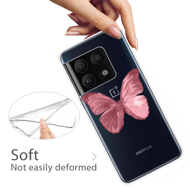 Kuori OnePlus 10 Pro 5G Pinkki Butterfly-letku