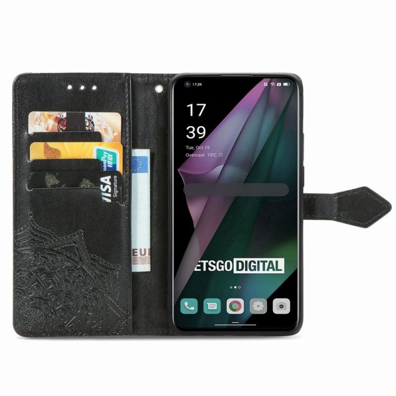 Nahkakotelo OnePlus 10 Pro 5G Suojaketju Kuori Strappy Tribal Mandala