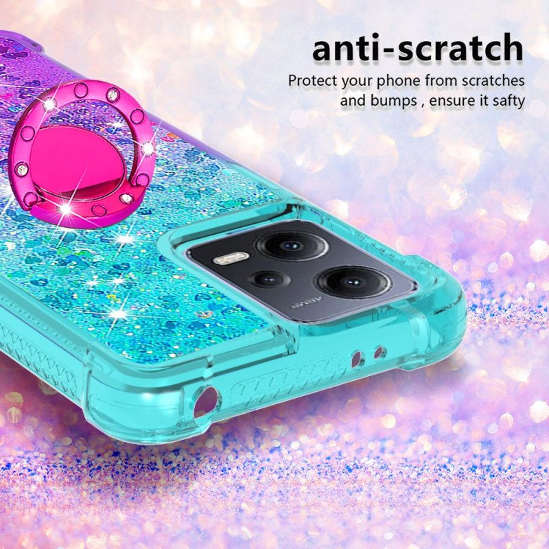 Case Poco X5 5G Glitter Ring-kiinnike