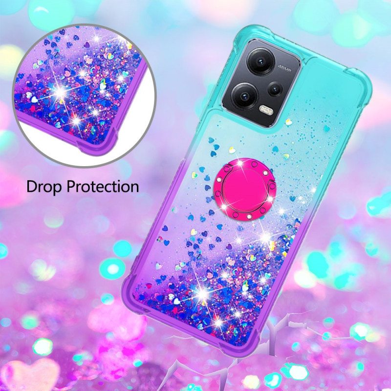 Case Poco X5 5G Glitter Ring-kiinnike