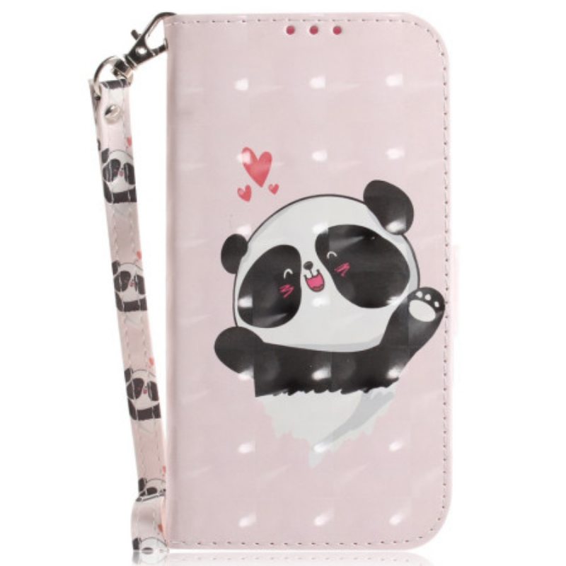 Kotelot Poco X5 5G Suojaketju Kuori Panda Love With Lanyard