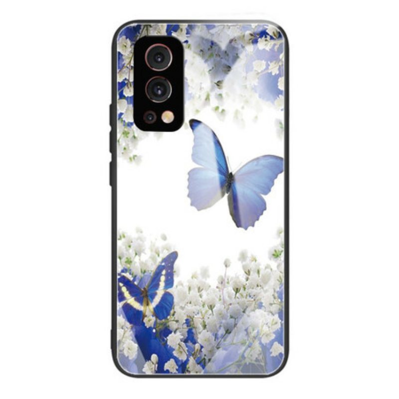 Case OnePlus Nord 2 5G Butterflies Design Karkaistu Lasi