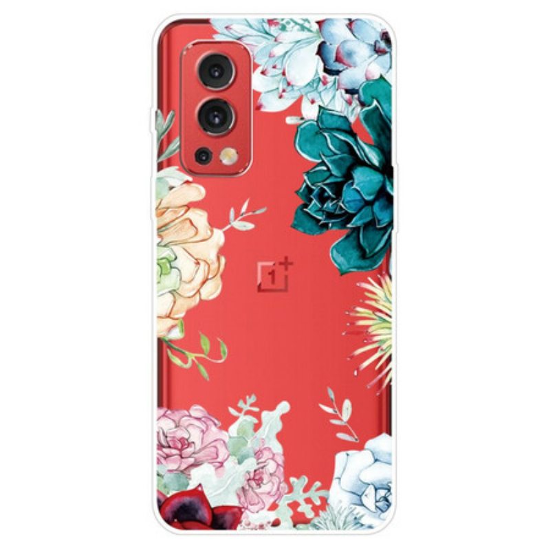 Case OnePlus Nord 2 5G Saumattomat Akvarellikukat