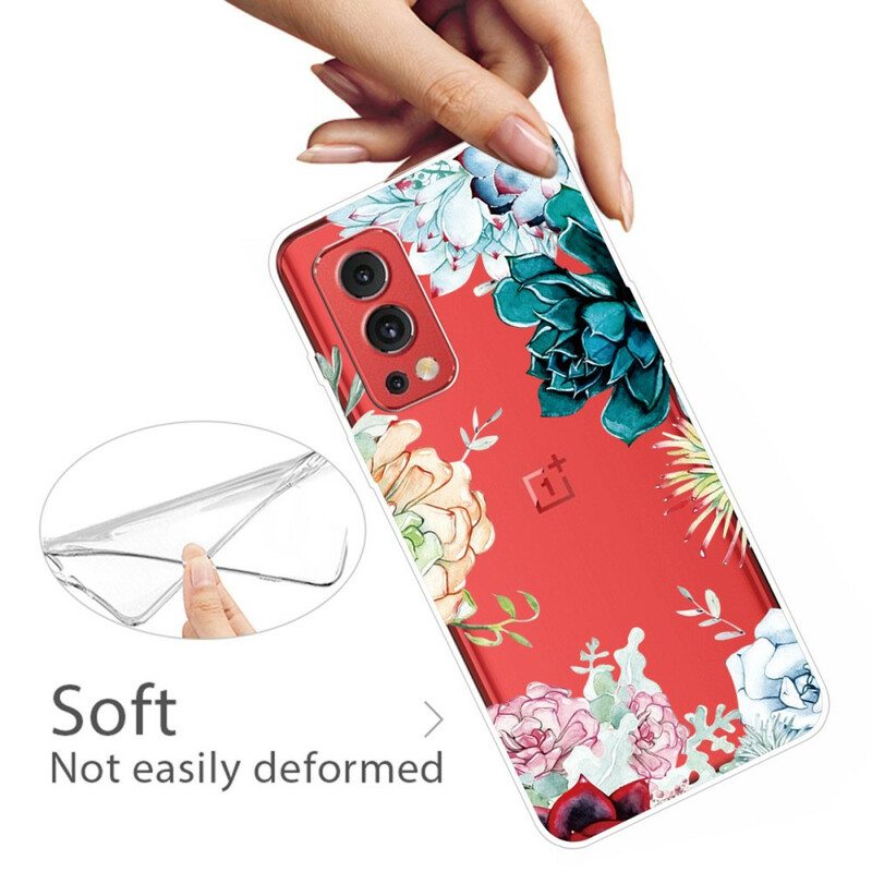 Case OnePlus Nord 2 5G Saumattomat Akvarellikukat