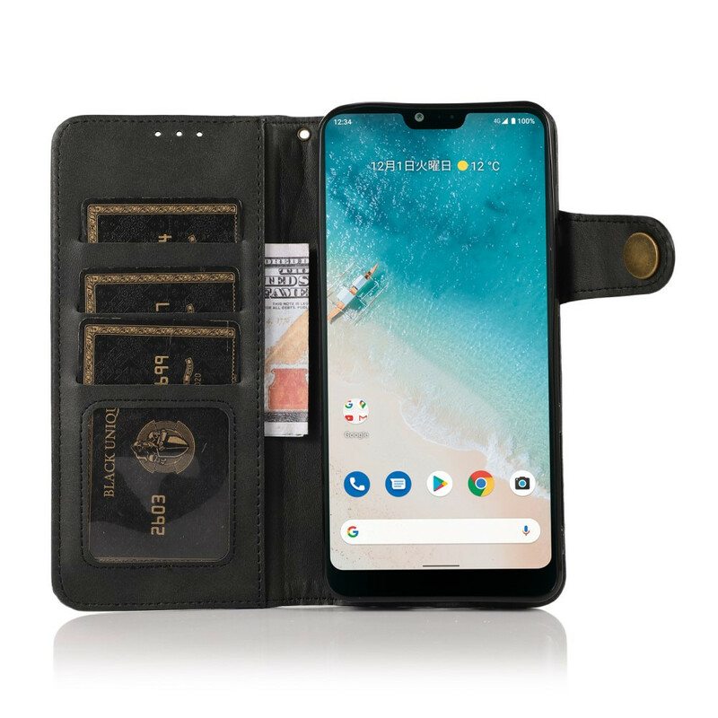 Flip Case OnePlus Nord 2 5G Keinonahkainen Nappi Khazneh