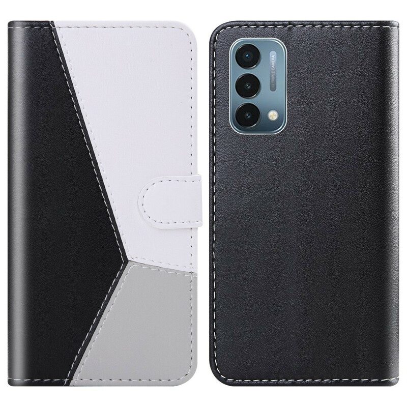 Flip Case OnePlus Nord 2 5G Kolmivärinen Nahkaefekti