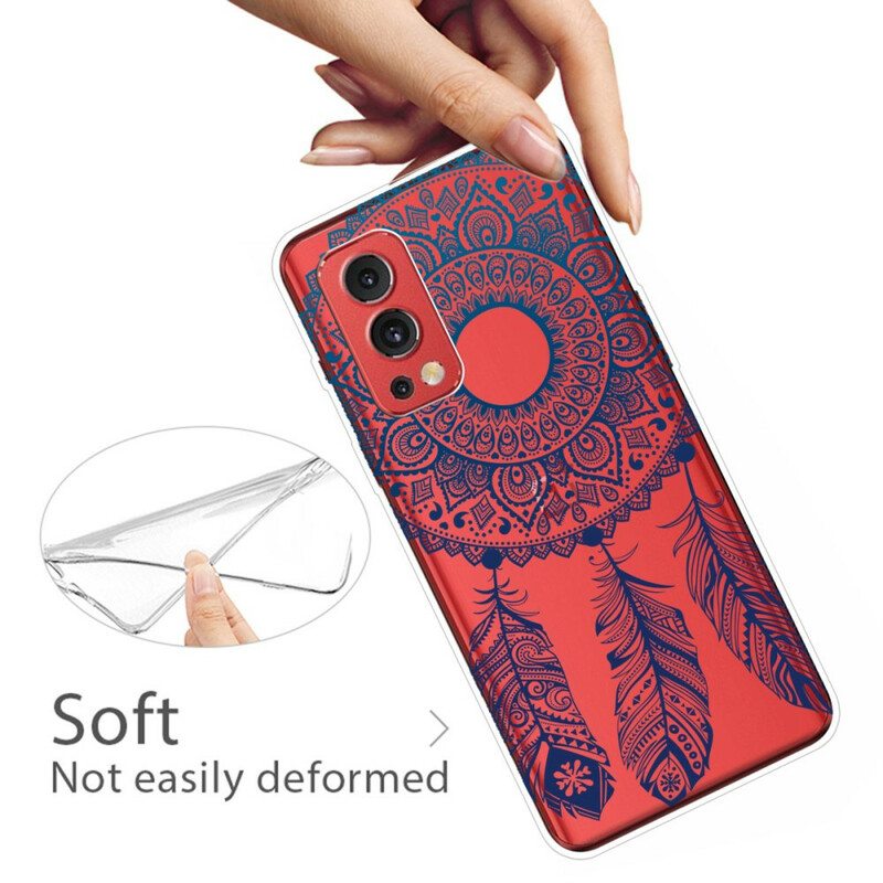 Kuori OnePlus Nord 2 5G Läpinäkyvät Dream Catcher Siniset Höyhenet