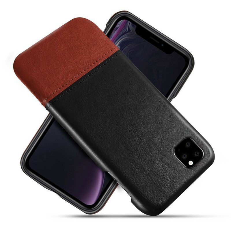 Case iPhone 11 Pro Ksq Kaksisävyinen Nahkaefekti