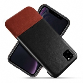 Case iPhone 11 Pro Ksq Kaksisävyinen Nahkaefekti