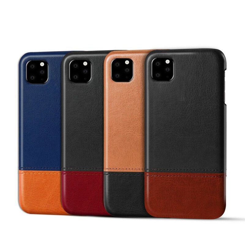 Case iPhone 11 Pro Ksq Kaksisävyinen Nahkaefekti