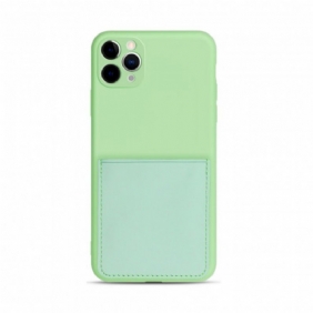 Case iPhone 11 Pro Silikonista Ja Keinonahasta Tehty Korttikotelo