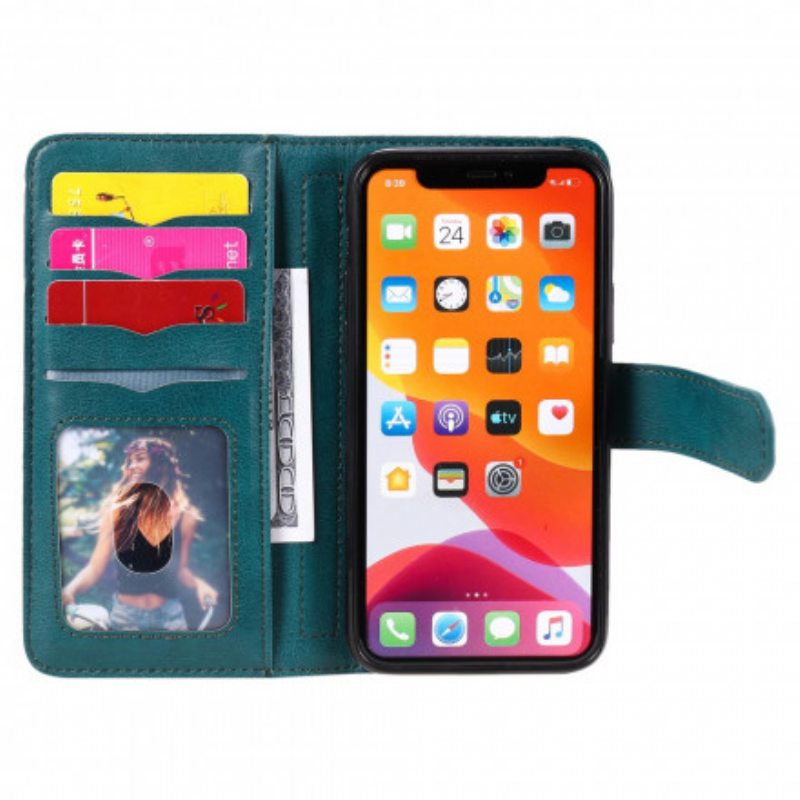 Flip Case iPhone 11 Pro Monitoiminen 10 Kortin Pidike